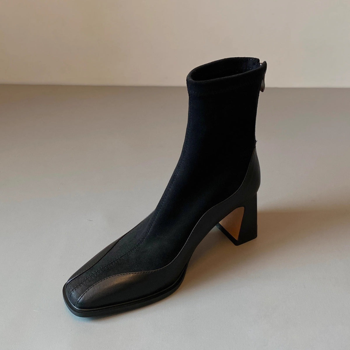 Retro New Chunky Heel High Heel Short Boots Women