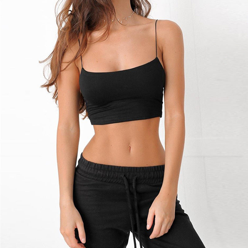 Women's Sling One-Shoulder Back Slim-Fit Short Cropped Vest