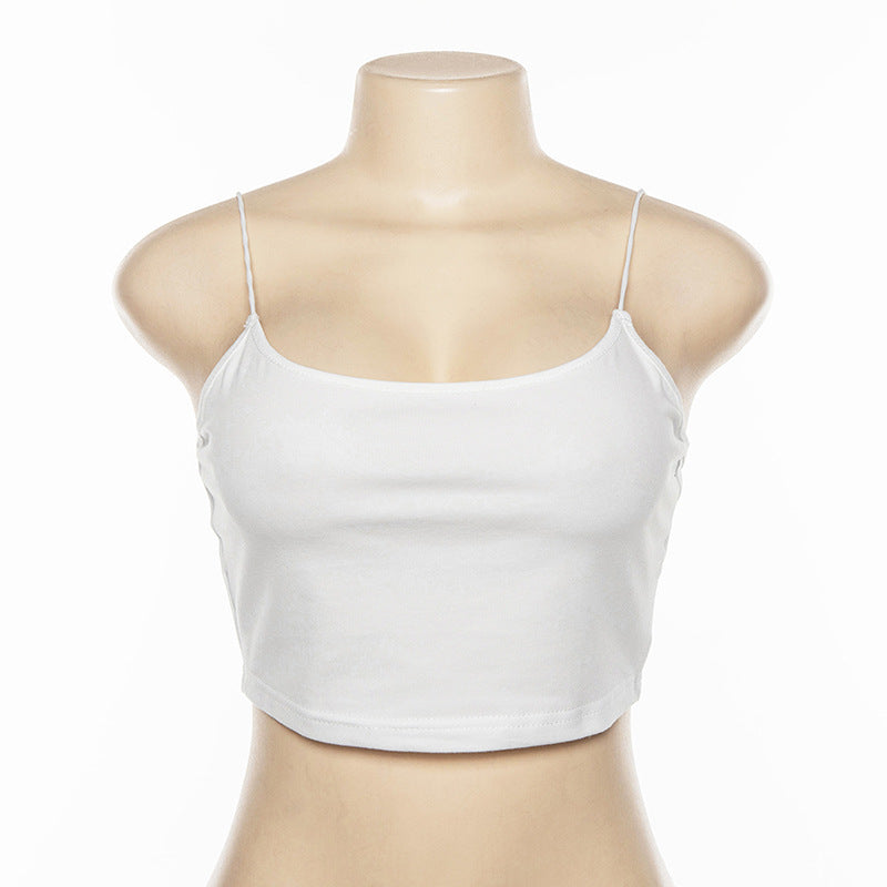 Women's Sling One-Shoulder Back Slim-Fit Short Cropped Vest