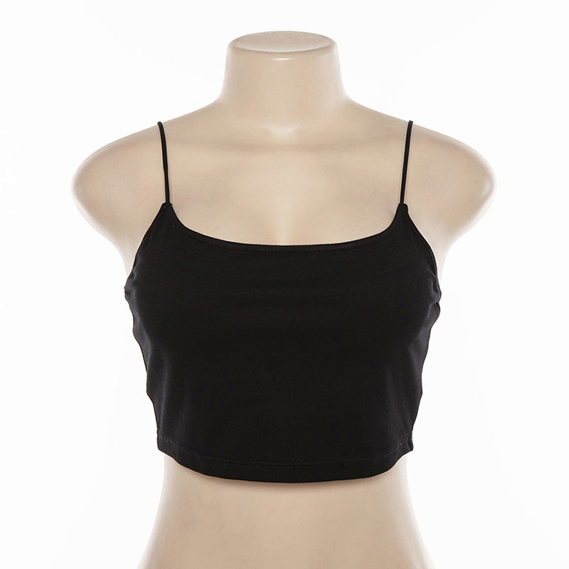 Women's Sling One-Shoulder Back Slim-Fit Short Cropped Vest