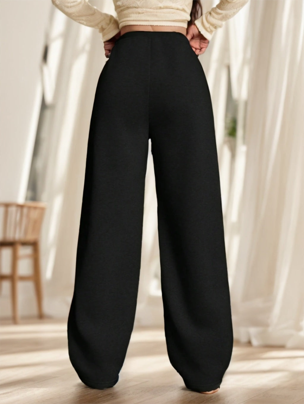 Women's Casual Simple Solid Color Loose Wide Leg Sweatpants