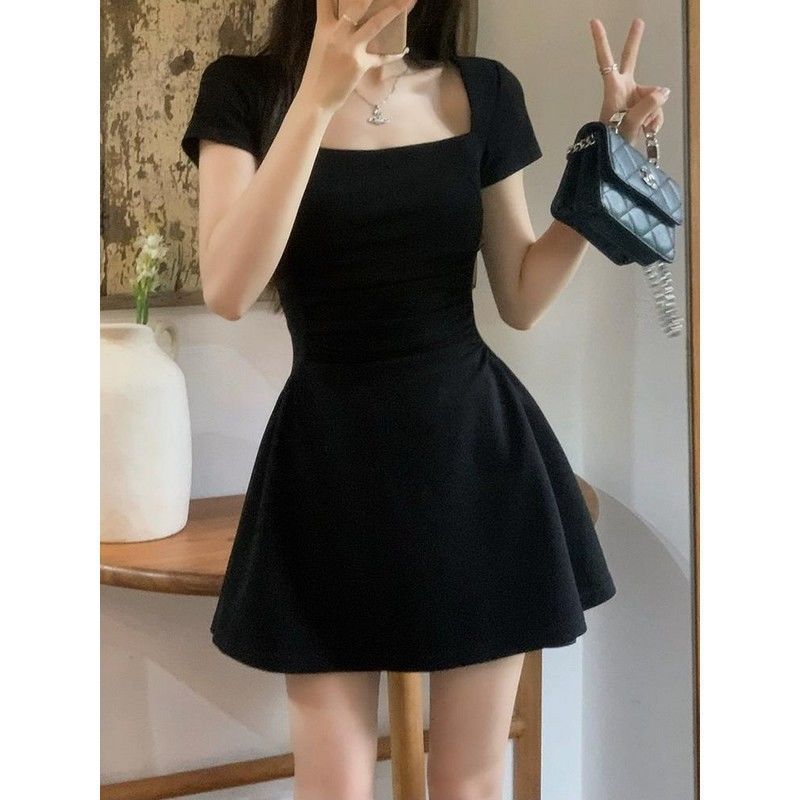 Hepburn Style Little Black Dress A- Line Skirt