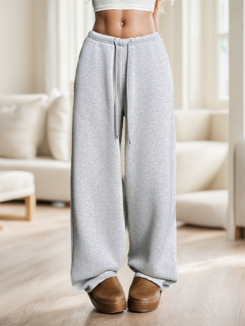 Women's Casual Simple Solid Color Loose Wide Leg Sweatpants