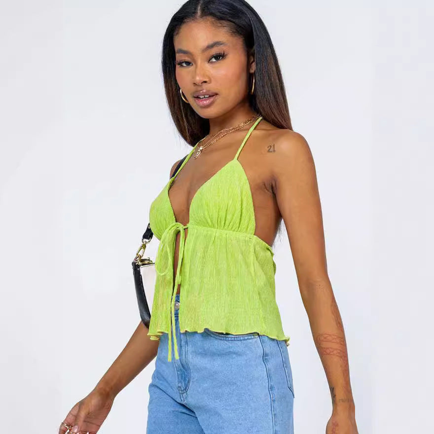 Women's Vest Camisole Sexy Lace-up Drawstring Camisole