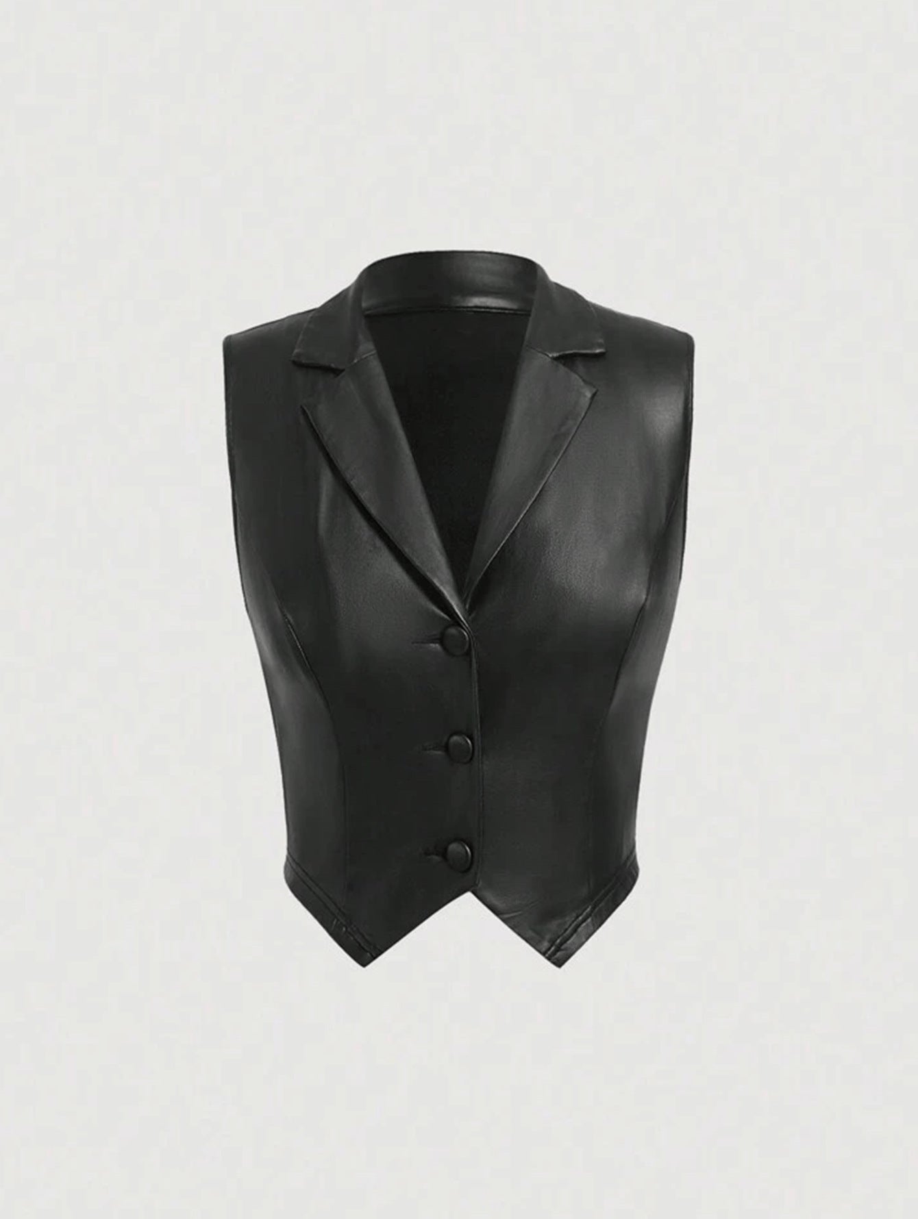Leather Suit Collar Short Shipment Button Vest