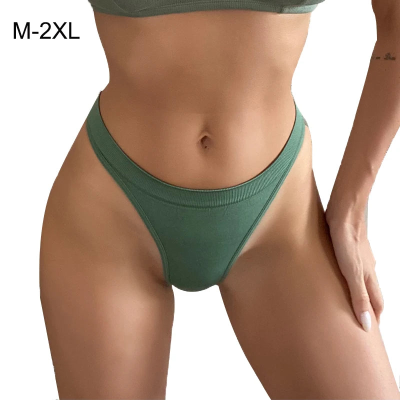Women's Panties Sexy Underpants Thongs G-String Breathable Solid Color Crotch Lingerie Female Elasticity Underwear Women Briefs