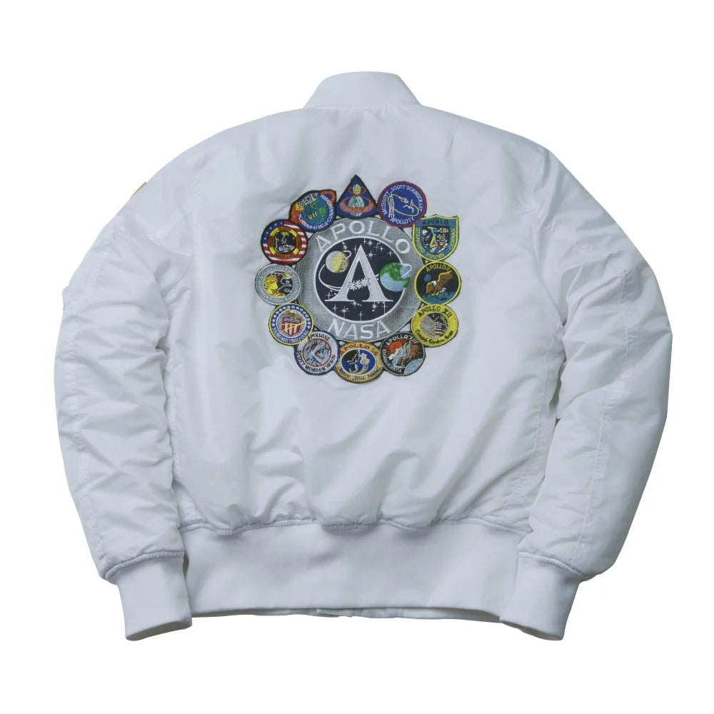 Winter bomber flight jacket vintage MA-1 APOLLO men coat streetwear warm varsity hip hop baseball letterman pilot us air force