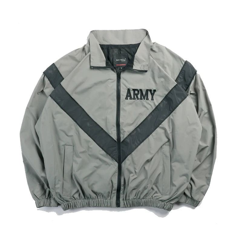 Over sized US Army Improved Physical Fitness Uniform Reflective PT Jacket Windproof Water Resistant Outwear IPFU Training Jacket