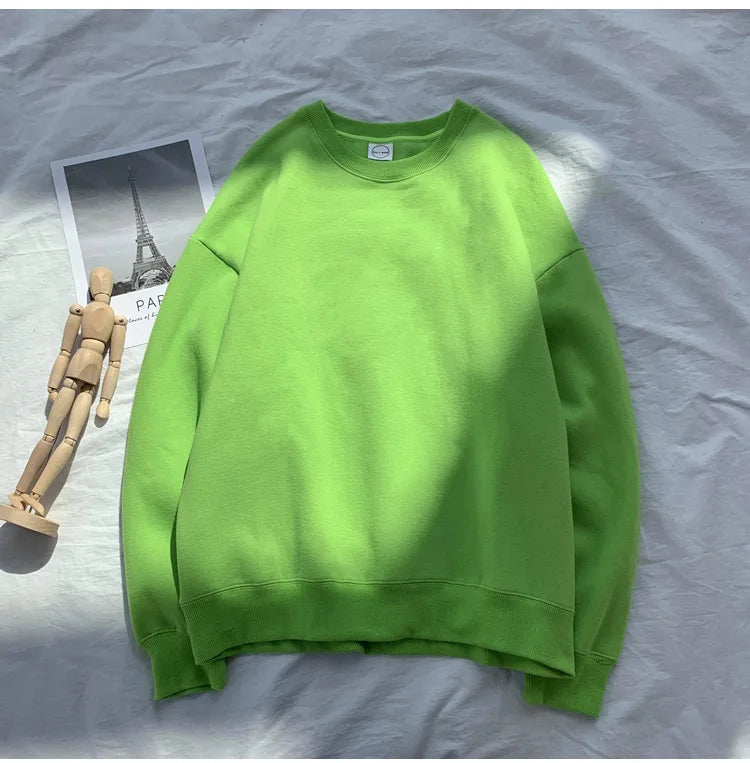 LEGIBLE 2025 Autumn Winter Woman's Hoodies Oversize Female Loose Solid Thicken Fleece Warm Women Sweatshirts Lady