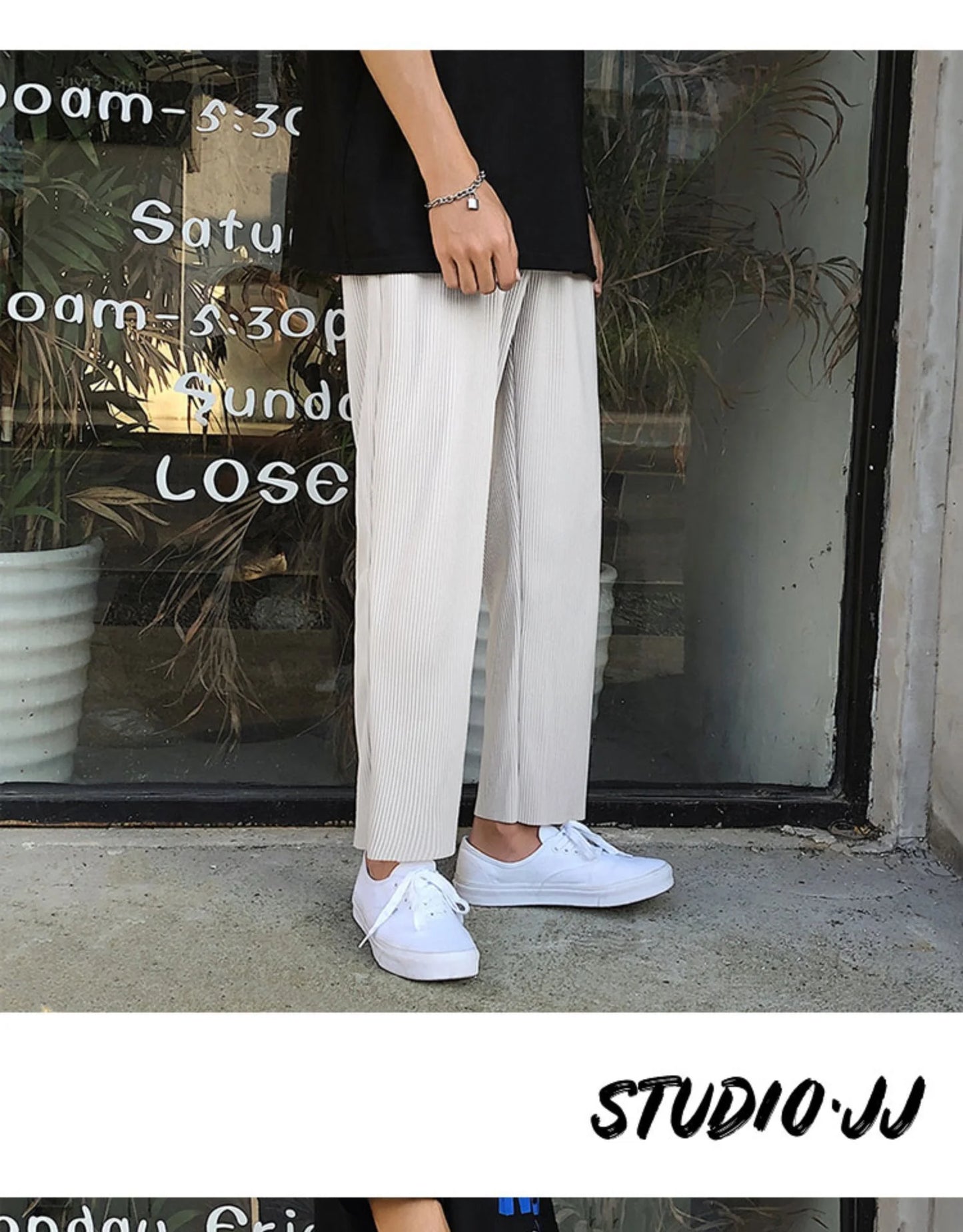 Pleated Pants Men Summer Straight Casual Pants Men Japanese Streetwear Loose Ice Silk Pants Mens Wide Leg Pants Man Trousers