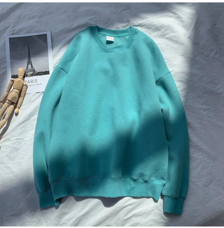 LEGIBLE 2025 Autumn Winter Woman's Hoodies Oversize Female Loose Solid Thicken Fleece Warm Women Sweatshirts Lady