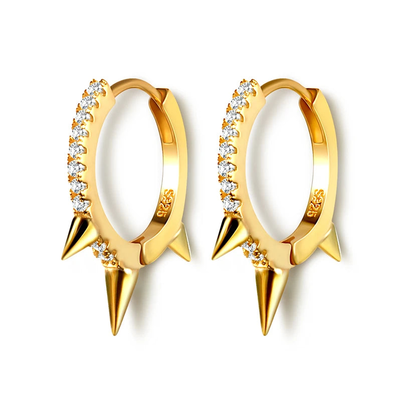 CANNER White Zircon Simple Love Round Earring For Women 925 Sterling Silver Earrings Hoops Pendiente Plata Piercing Gold Jewelry
