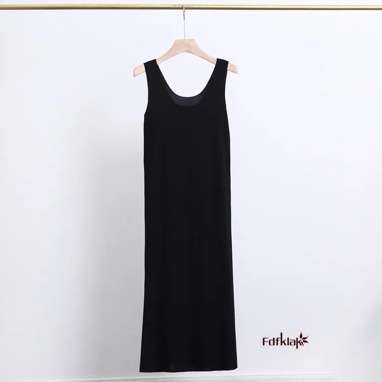 M-5XL Plus Size Nightgowns Women Sexy Ice Silk Nightdress Seamless Vest Long Dress Summer Female Nightshirt Vestidos Mujer