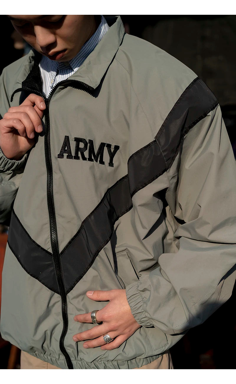 Over sized US Army Improved Physical Fitness Uniform Reflective PT Jacket Windproof Water Resistant Outwear IPFU Training Jacket