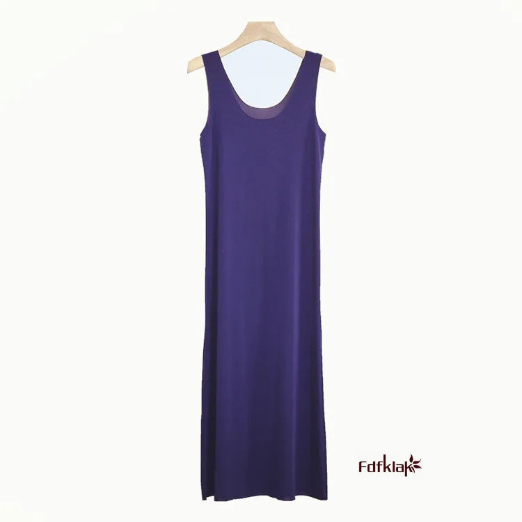 M-5XL Plus Size Nightgowns Women Sexy Ice Silk Nightdress Seamless Vest Long Dress Summer Female Nightshirt Vestidos Mujer
