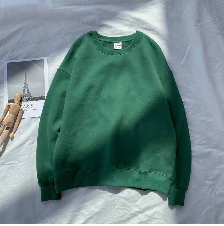 LEGIBLE 2025 Autumn Winter Woman's Hoodies Oversize Female Loose Solid Thicken Fleece Warm Women Sweatshirts Lady