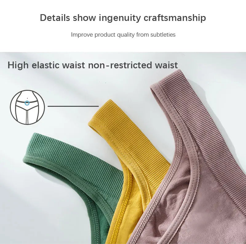 Women's Panties Sexy Underpants Thongs G-String Breathable Solid Color Crotch Lingerie Female Elasticity Underwear Women Briefs