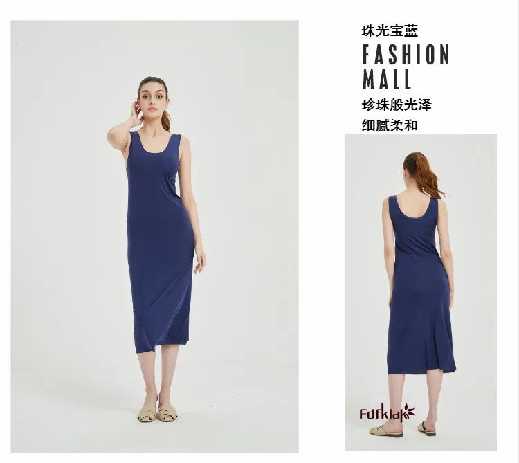 M-5XL Plus Size Nightgowns Women Sexy Ice Silk Nightdress Seamless Vest Long Dress Summer Female Nightshirt Vestidos Mujer
