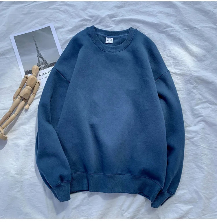 LEGIBLE 2025 Autumn Winter Woman's Hoodies Oversize Female Loose Solid Thicken Fleece Warm Women Sweatshirts Lady