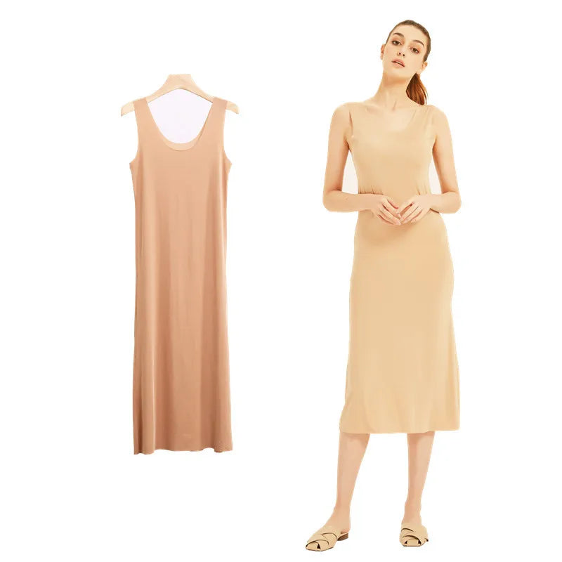 M-5XL Plus Size Nightgowns Women Sexy Ice Silk Nightdress Seamless Vest Long Dress Summer Female Nightshirt Vestidos Mujer