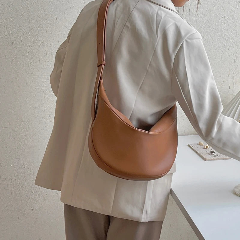 Zipper Women's Bag Korean Designer Middle Hobos Women Handbags High Quality PU Leather Ladies Shoulder Crossbody Bag Whole Sale