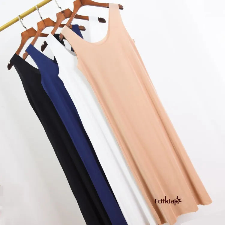 M-5XL Plus Size Nightgowns Women Sexy Ice Silk Nightdress Seamless Vest Long Dress Summer Female Nightshirt Vestidos Mujer