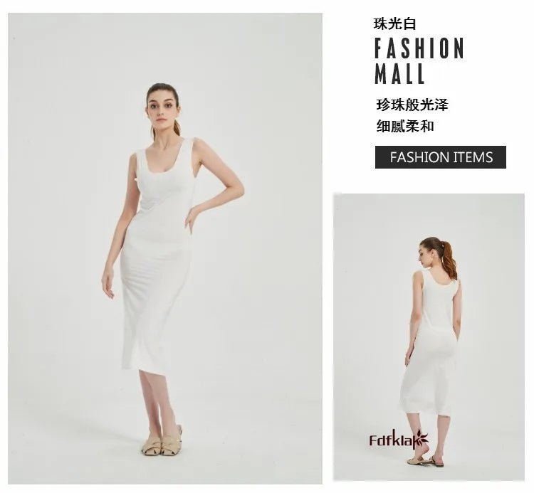 M-5XL Plus Size Nightgowns Women Sexy Ice Silk Nightdress Seamless Vest Long Dress Summer Female Nightshirt Vestidos Mujer
