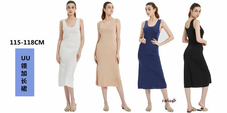 M-5XL Plus Size Nightgowns Women Sexy Ice Silk Nightdress Seamless Vest Long Dress Summer Female Nightshirt Vestidos Mujer