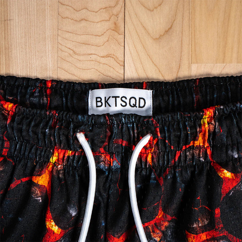 BKTSQD brand man Training sports shorts men's mesh quick drying quarter knee basketball running beach short pants