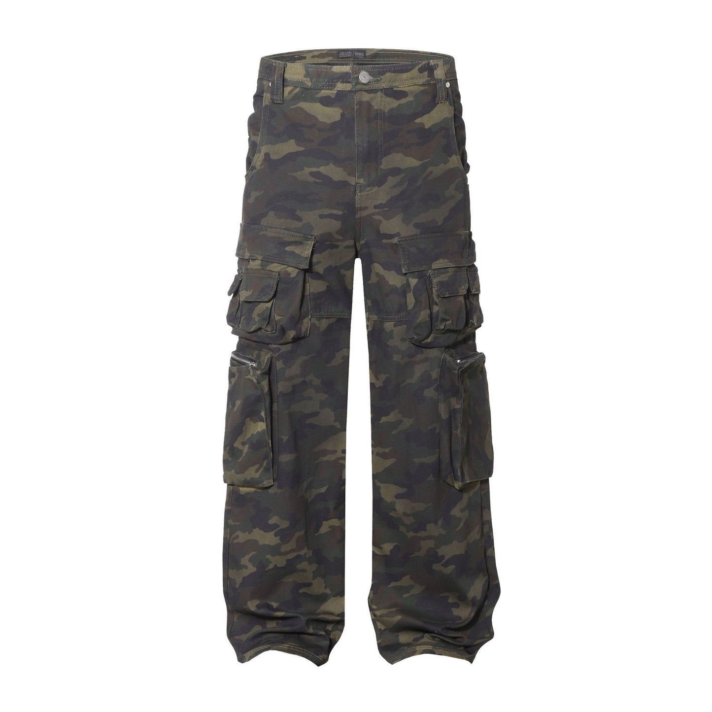 New Style Waste Soil Style High Street American Camouflage Workwear Wide Leg Pants