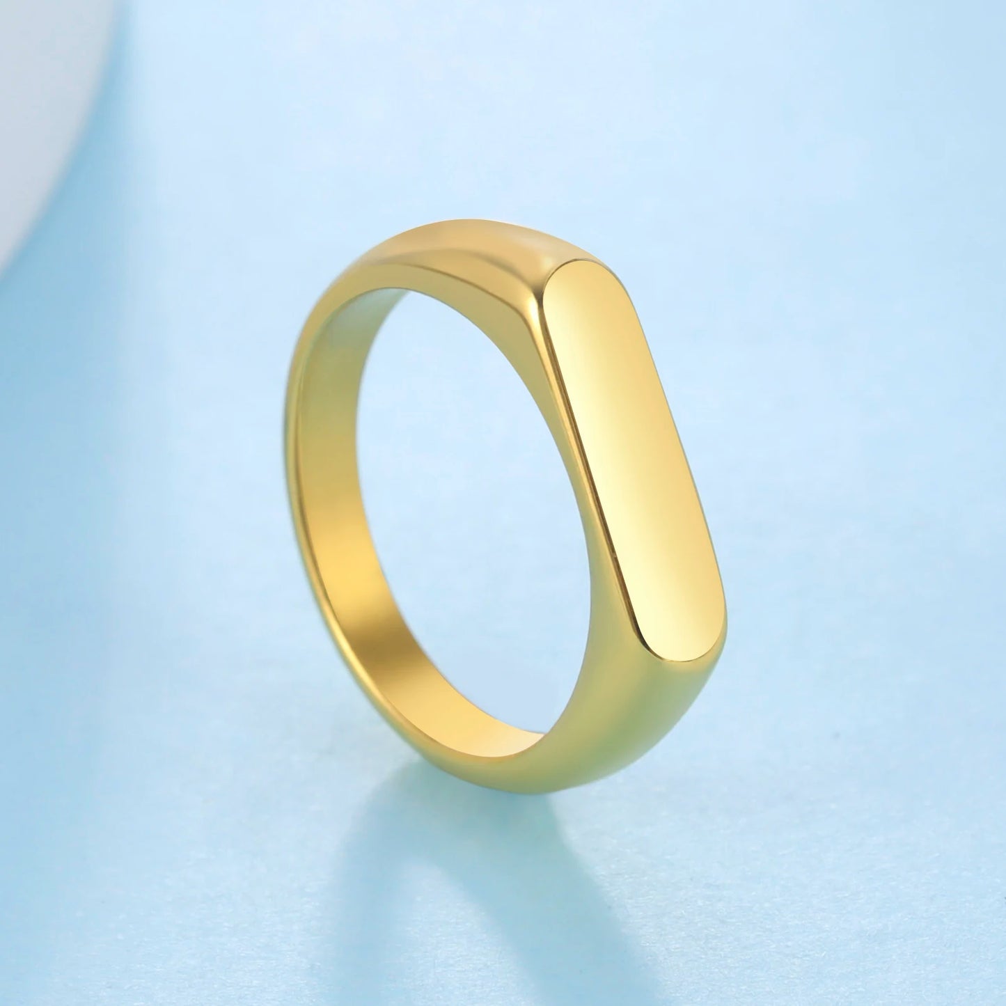 Skyrim Stainless Steel Signet Rings for Men Women Minimalist 5MM Wide Finger Rings 2025 Trend Wedding Couple Jewelry Gift Hot
