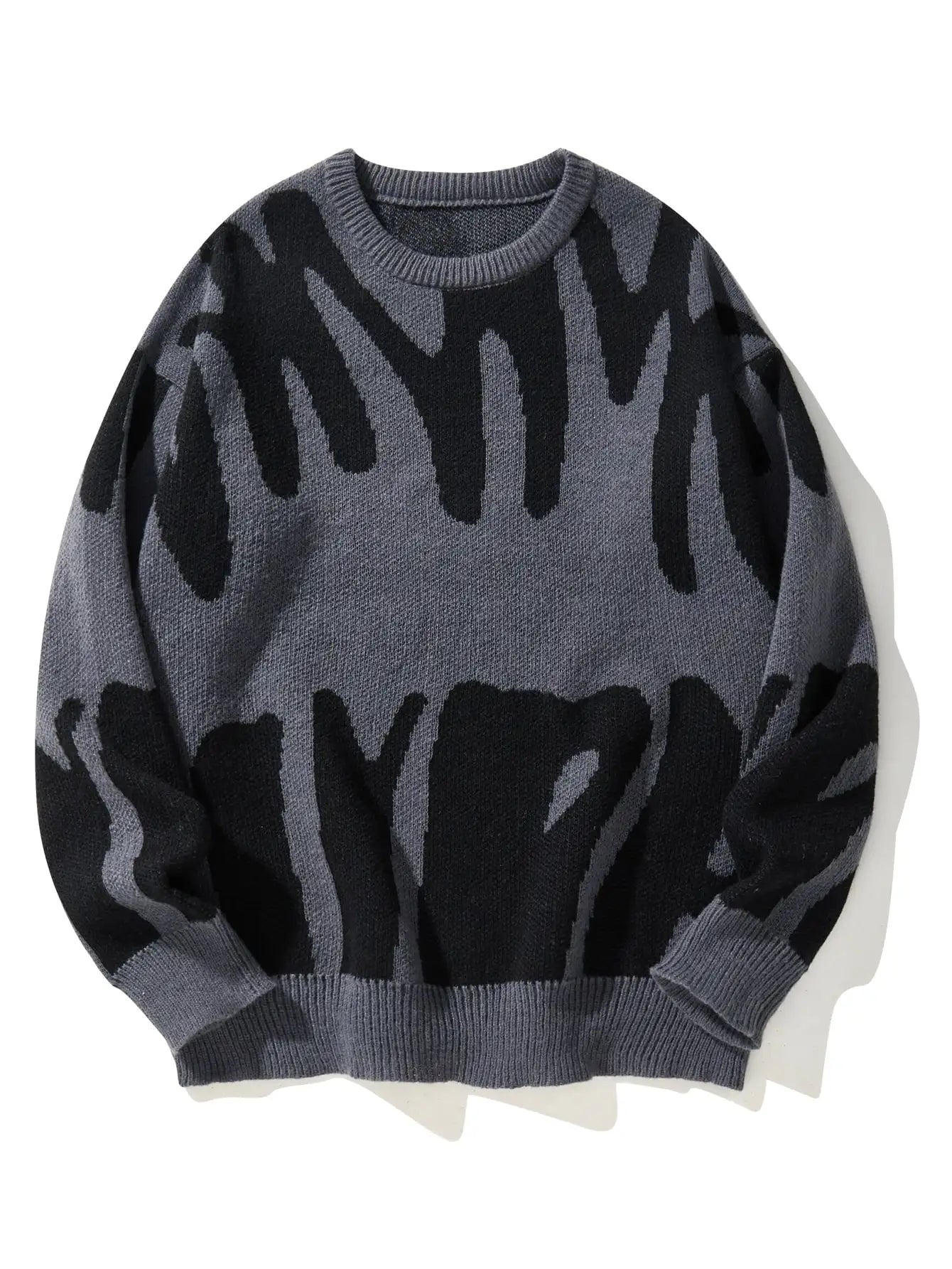 New Popular Spring & Fall Astronaut Star-Picking Jacquard Pattern Pullover Sweater Casual Round Neck Contrast Color Knitted Men'
