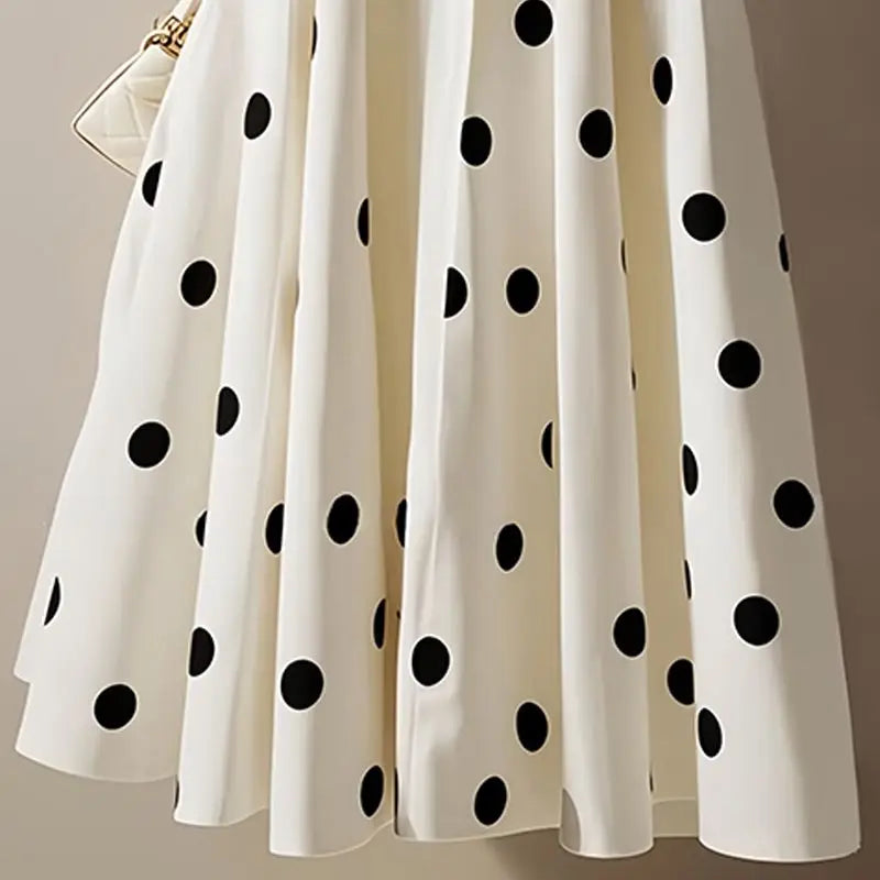 Women Spring Autumn Simplicity Office Lady Polka Dot Appear Thin Skirt Ladies Fashion All-match Trend Temperament A-line Skirt