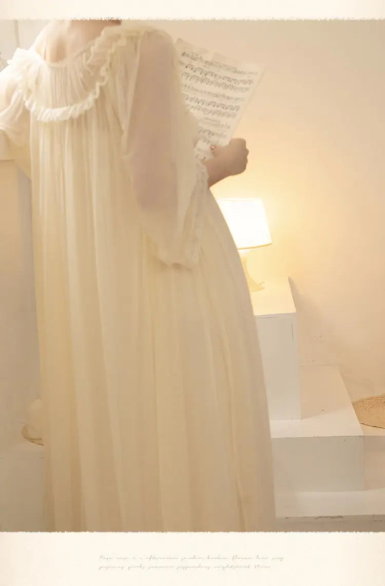 PLUS SIZE 2PCS Robe Set Female Court Style Satin Nightdress Sexy Lace Trim Sleep Suit Home Dress Gown Spaghetti Strap Nightwear