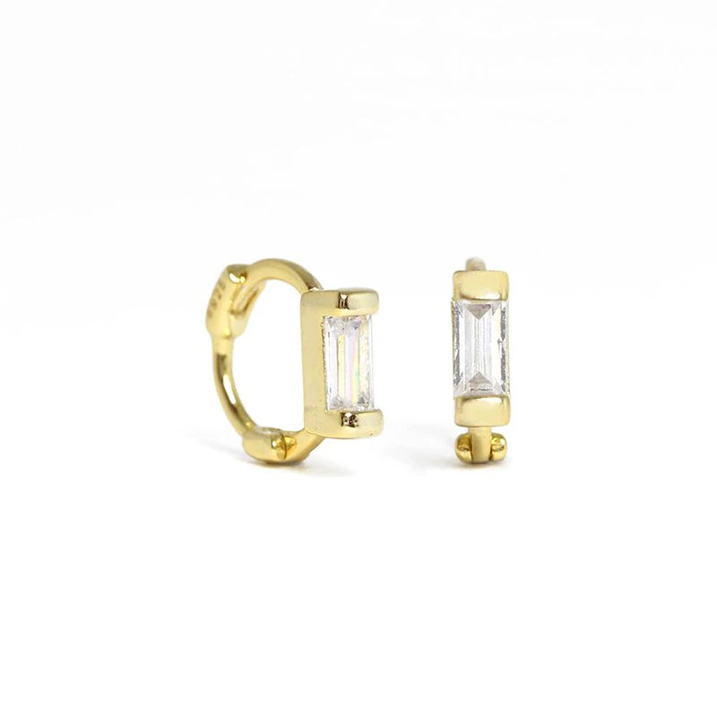 CANNER White Zircon Simple Love Round Earring For Women 925 Sterling Silver Earrings Hoops Pendiente Plata Piercing Gold Jewelry