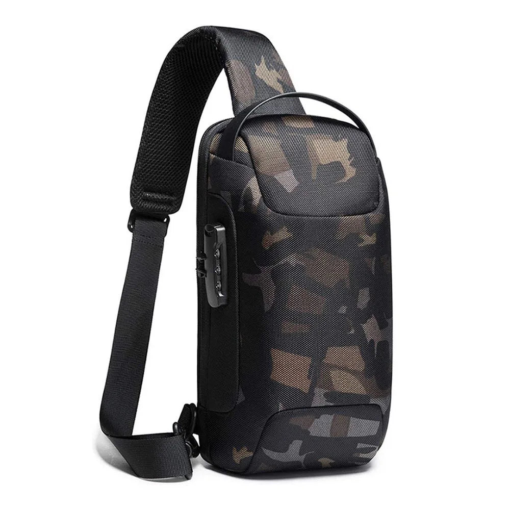 Waterproof Anti -Theft Password Lock Cross -Men Bag Oxford Cloth Sports Oblique Back Shoulder Bag Business Small Crossbody Bag