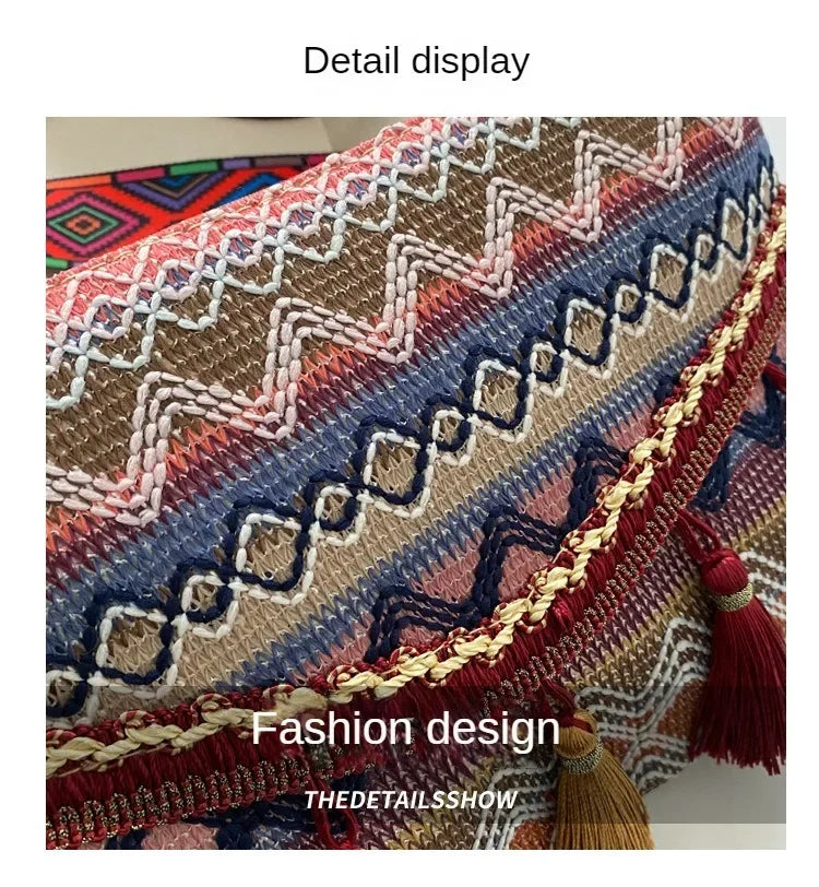 New Vintage Bohemian Fringe Shoulder Bag Women Tassel Boho Hippie Gypsy Fringed Women's Handbags Open Bag Purses and Handbags