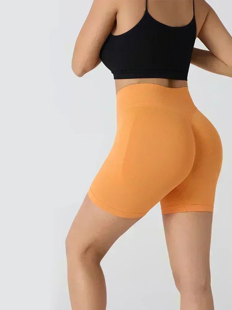 Impact Shorts Low Ribbed Waist Band Women Scrunch Bum Gym Shorts Seamless Yoga Shorts Workout Biker Short Stretch Fitness Short