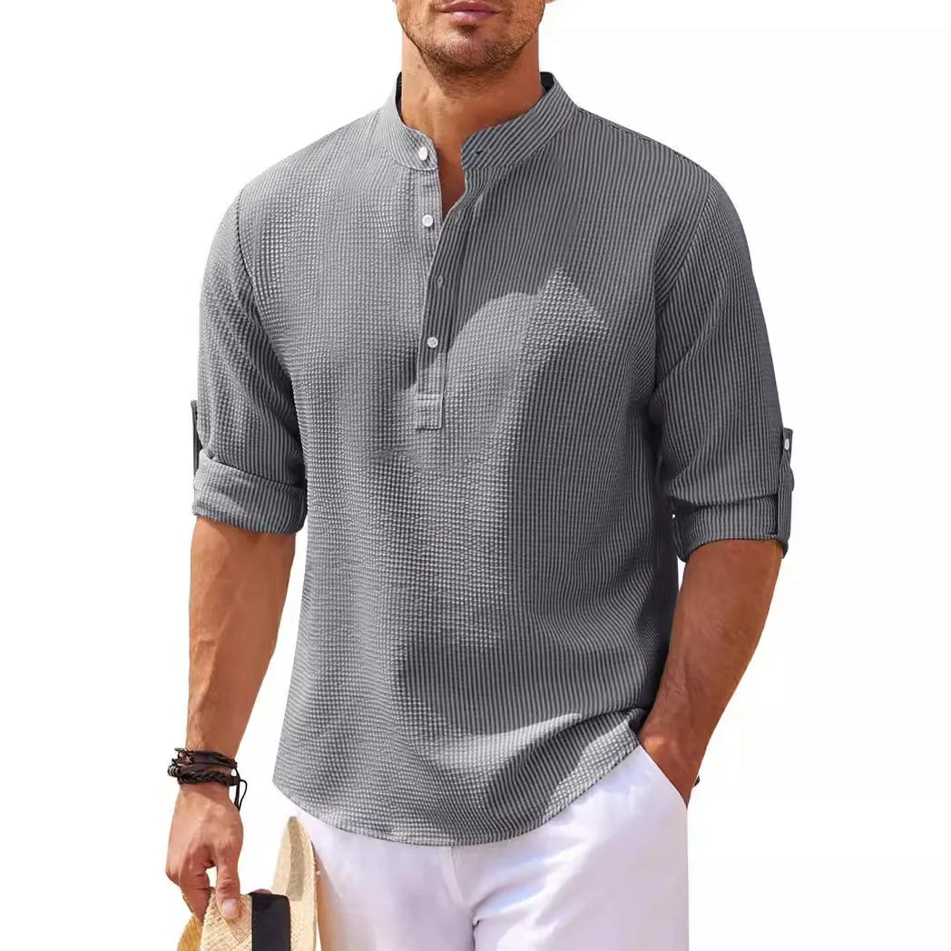 Long Sleeve Linen Shirt Linen Shirt Shirt Linen T Shirt Man European Shirt Man Shirts for Man Linen Sleeved Linen