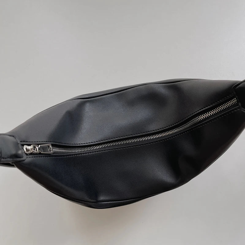 Zipper Women's Bag Korean Designer Middle Hobos Women Handbags High Quality PU Leather Ladies Shoulder Crossbody Bag Whole Sale