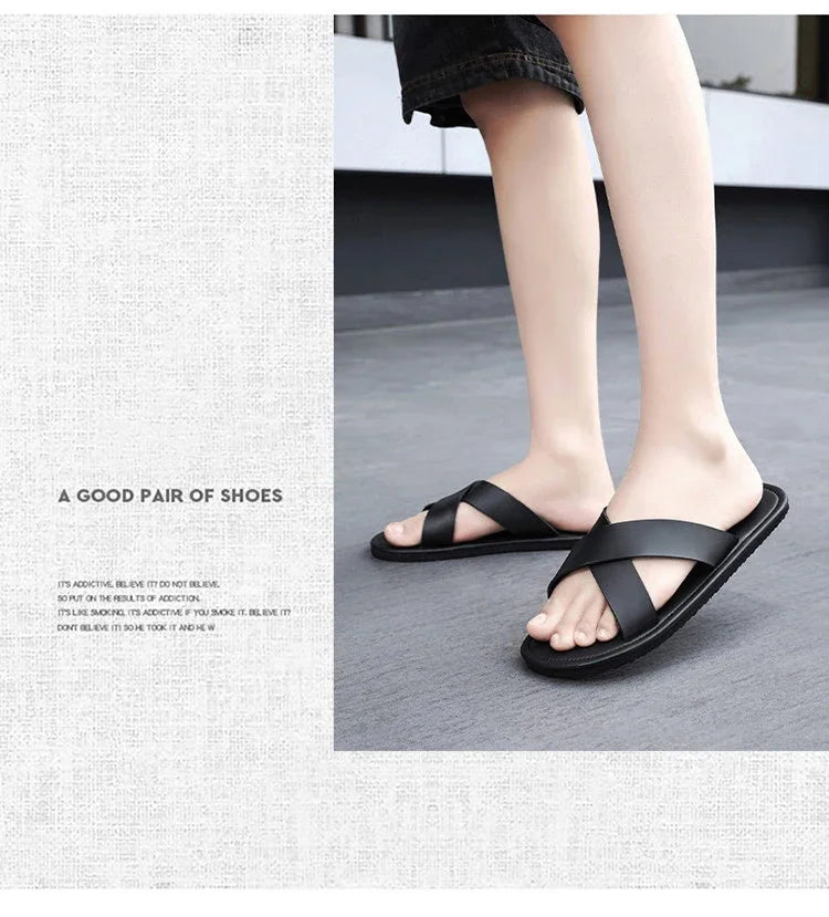 New Slippers Men's Summer Casual Shoes for Men Outdoor Comfortable Soft Sole Slides Beach Sandals Size 39-46 Dropshipping