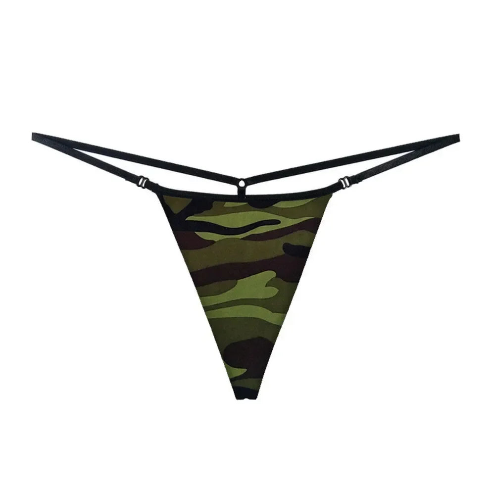 Camouflage Women Thongs and G Strings Cotton Sexy Printed Female Panties Comfortable Seamless Lingerie