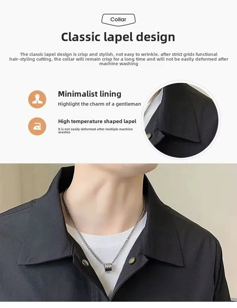 Casual Collared Men's Jacket Hot Sale Of The Season New Style British Style Versatile Spring Autumn Youth Casual Fashionable Mal