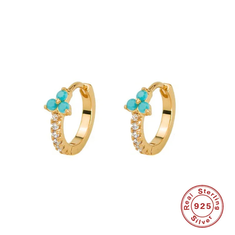 CANNER White Zircon Simple Love Round Earring For Women 925 Sterling Silver Earrings Hoops Pendiente Plata Piercing Gold Jewelry