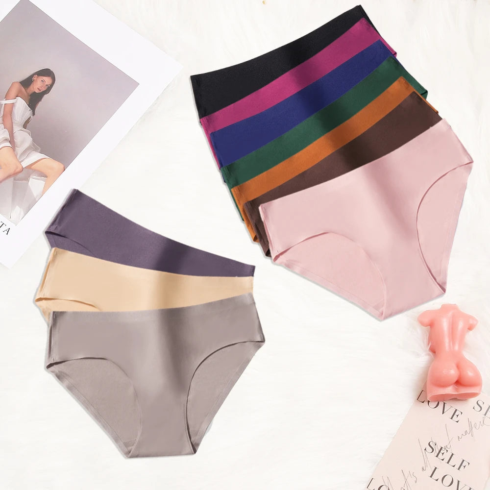 WarmSteps M-XXL Plus Size Briefs Seamless Women's Panties Women Underwear Ice Silk Intimates Lingerie for Woman Sexy Culottes