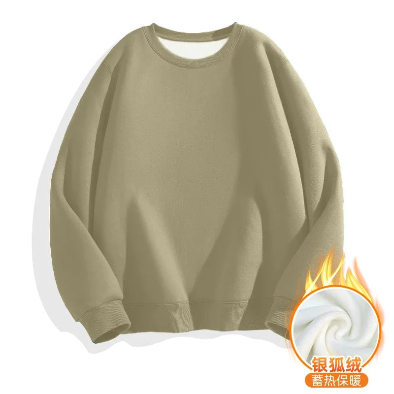 LEGIBLE 2025 Autumn Winter Woman's Hoodies Oversize Female Loose Solid Thicken Fleece Warm Women Sweatshirts Lady