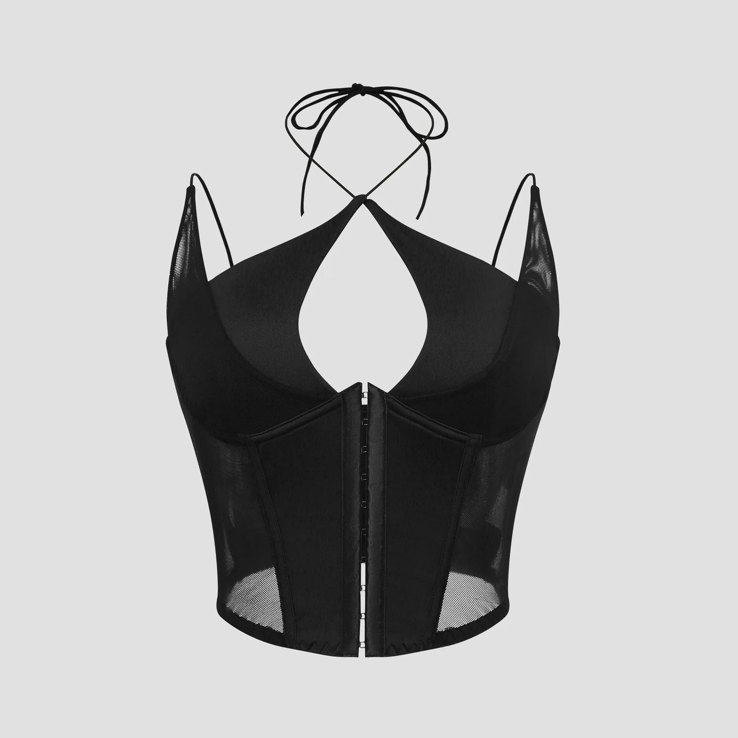 Sexy Cross-straps Corset Y2K Style Crop Top Backless Cut Out Push-up Halter Vest Women's Lingerie Slimming Elegant Chic Camisole
