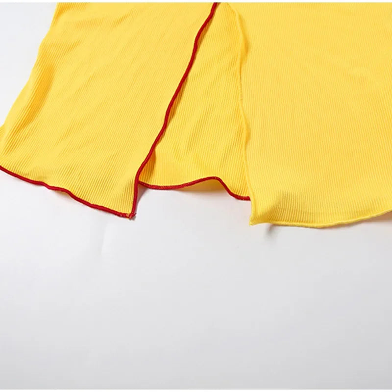 Rib Embroidery Split Tank Top Women Sleeveless Backless Slim Contrast Color Strap Party Vest Summer 2025 Fashion Lady Tops