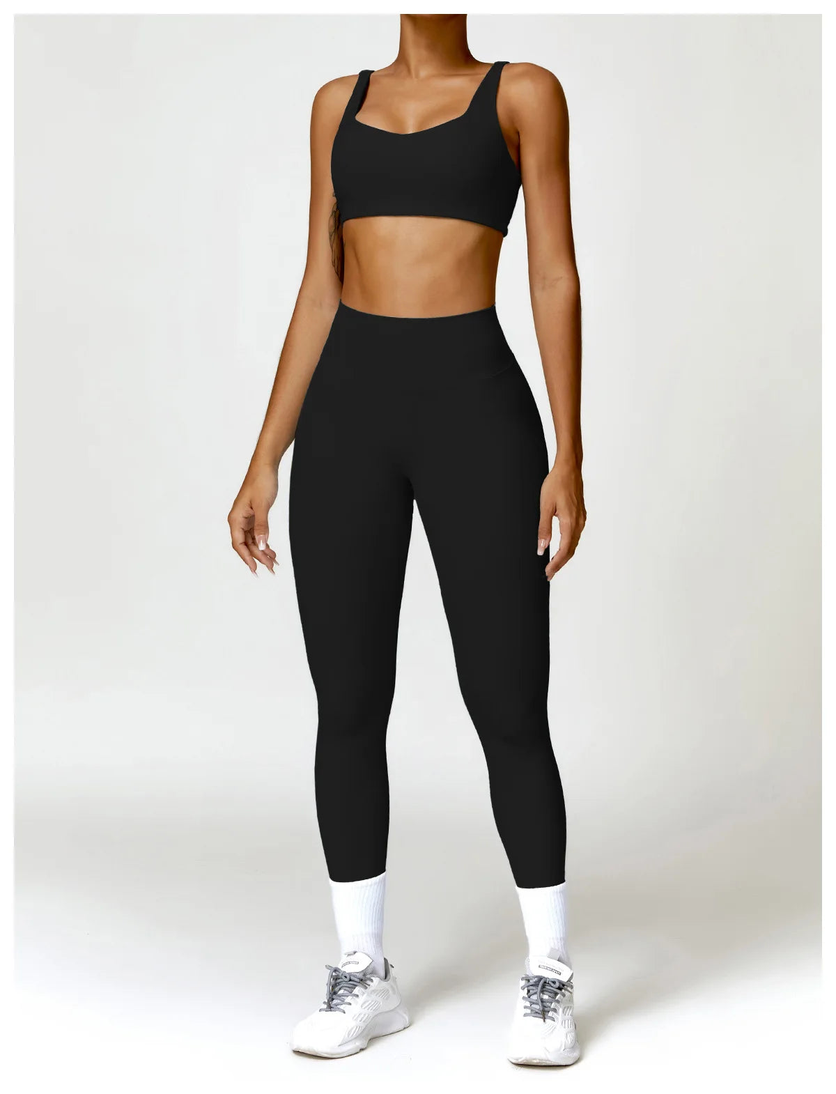 Yoga Set 2PCS Sportswear Workout Clothes Athletic Wear Gym Legging Fitness Bra Crop Top Long Sleeve Sports Suits Women Tracksuit