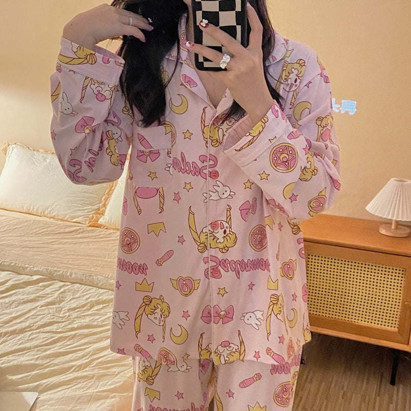 Sanrio Kuromi Hello Kitty Melody Pajamas for Women Kawaii Cartoon Loose Sleepwear Pajamas Sets Short Clothes Christmas Gift